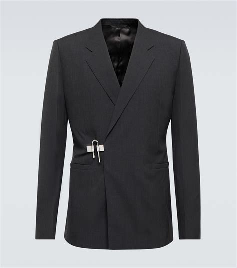 givenchy padlock suit|Givenchy wool jacket.